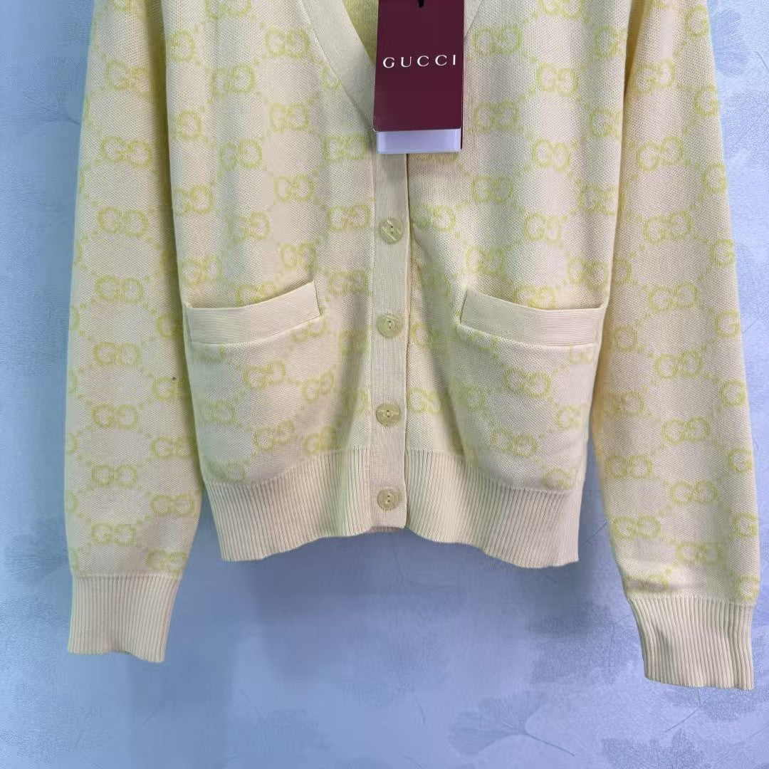 jacquard logo knitted cardigan