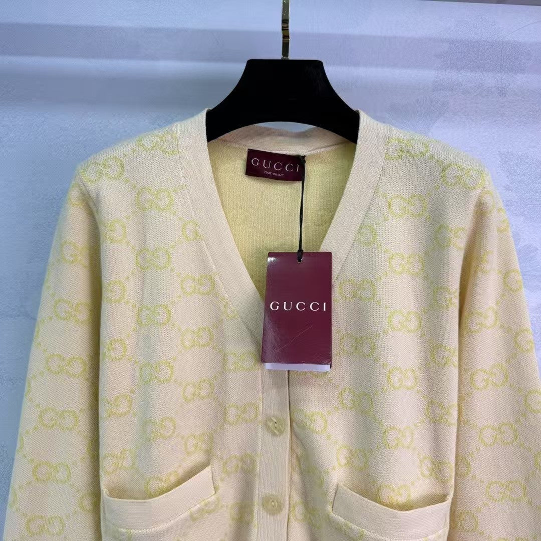 jacquard logo knitted cardigan