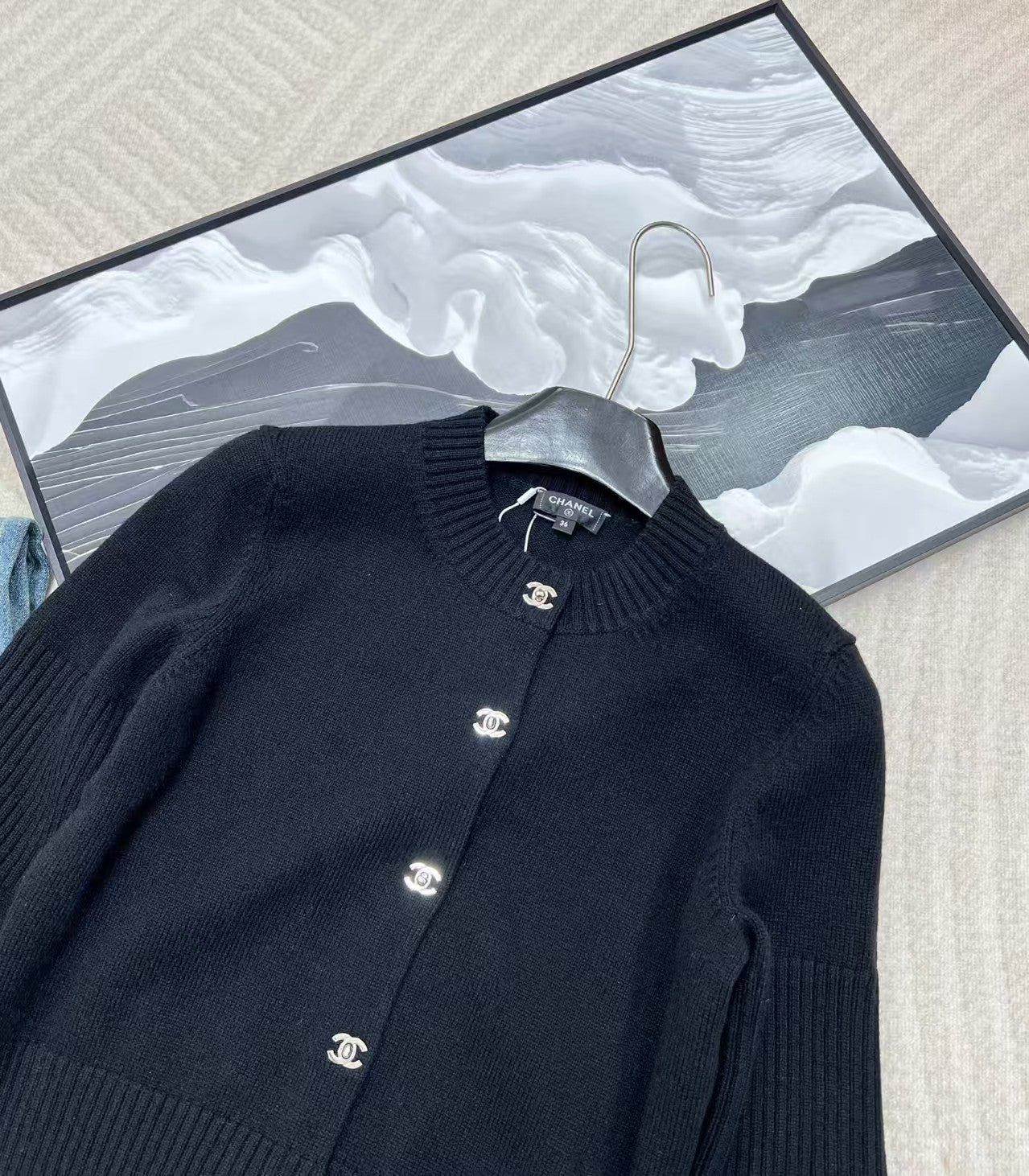 Simple solid color cashmere cardigan