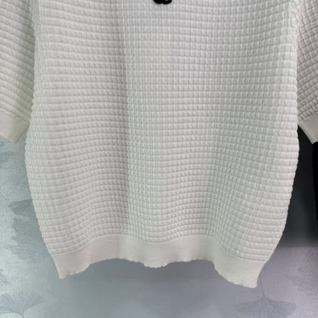 Spring and summer new knitted round neck short sleeves