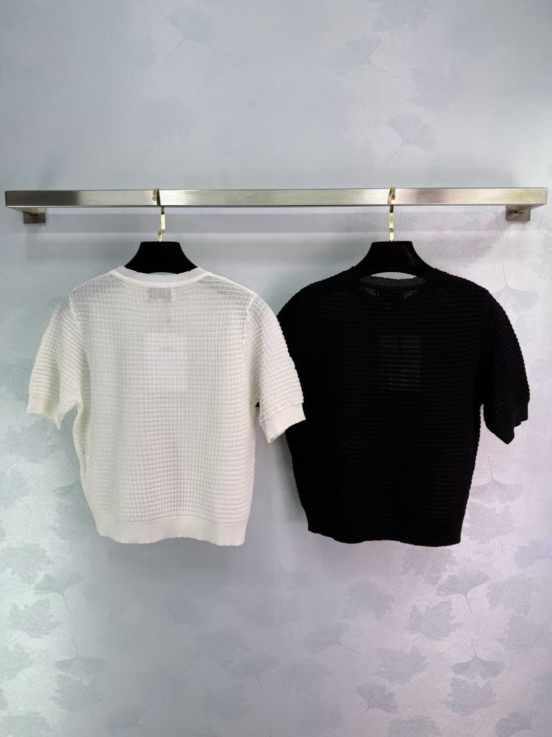 Spring and summer new knitted round neck short sleeves
