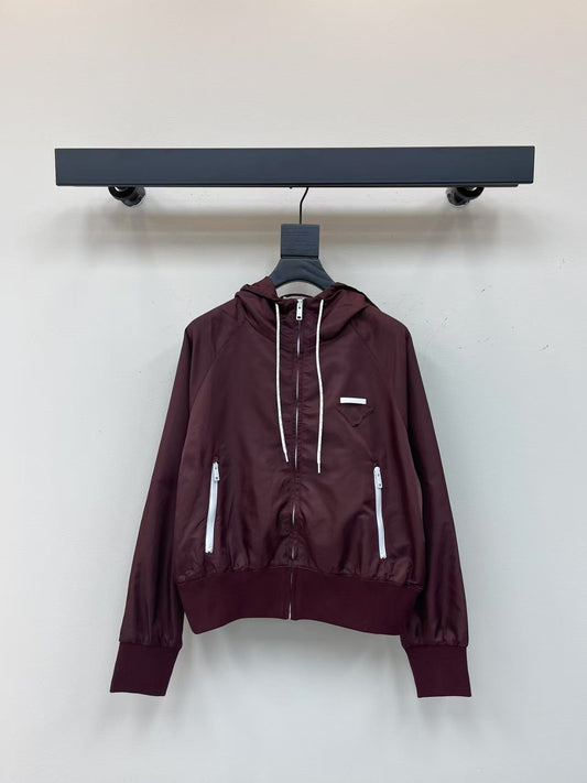 Triangle Logo Lightweight Short Hooded Jacket