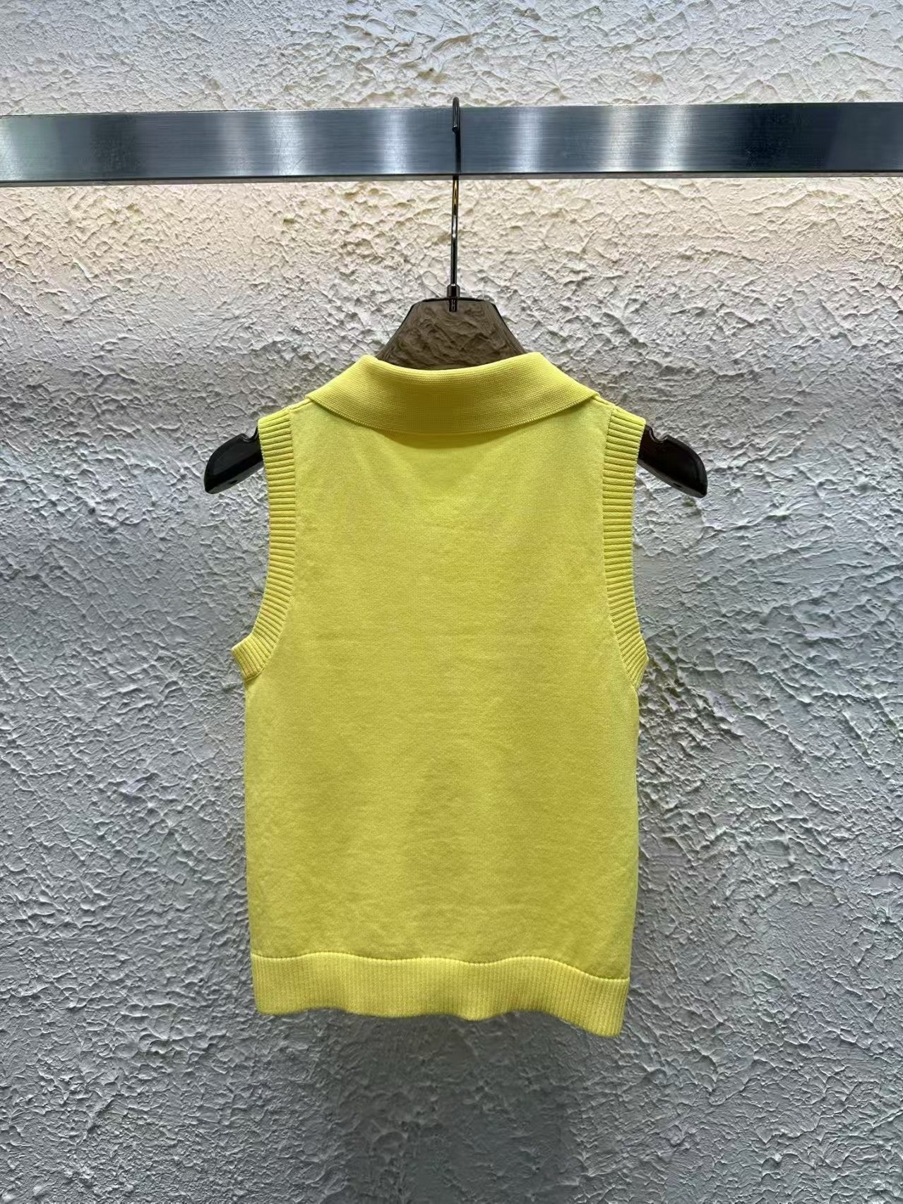 New Double C Decorated Curved Beaded Vest