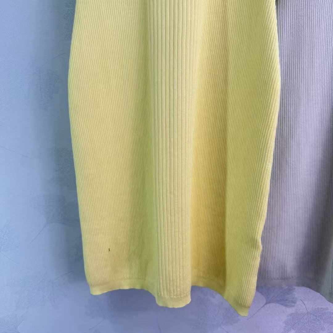 New knitted round neck vest dress