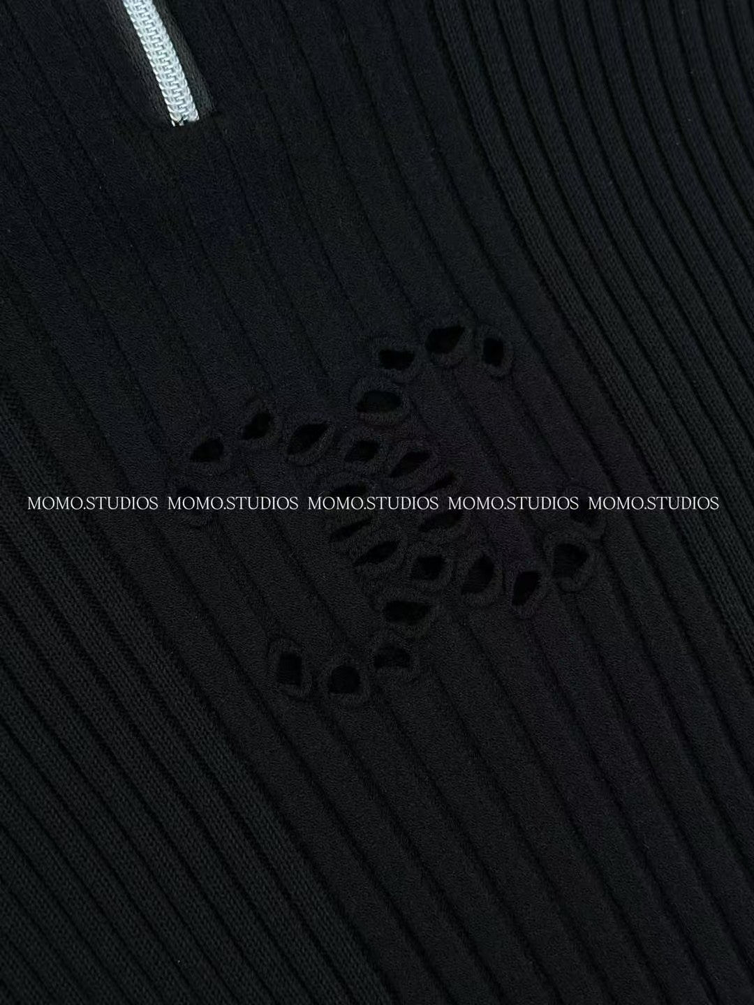 Hooded Crochet Elbow Sleeve Knit Top