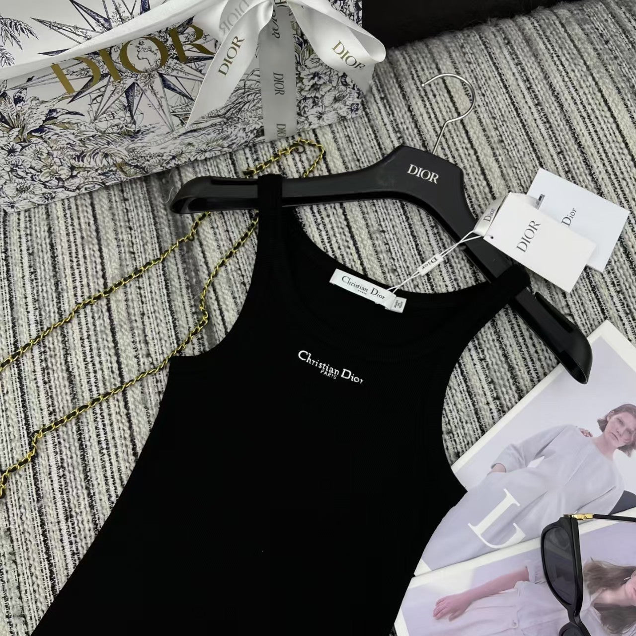 Camisole with embroidered letters