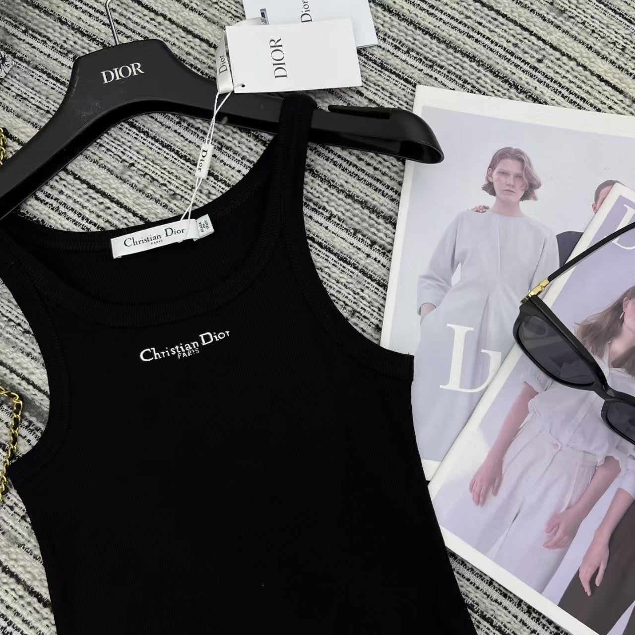 Camisole with embroidered letters