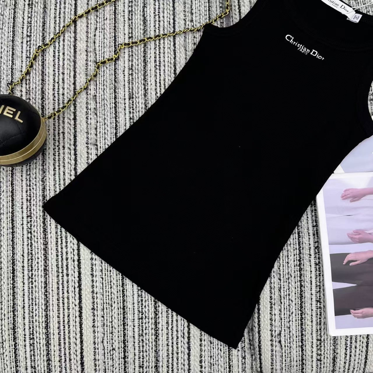 Camisole with embroidered letters