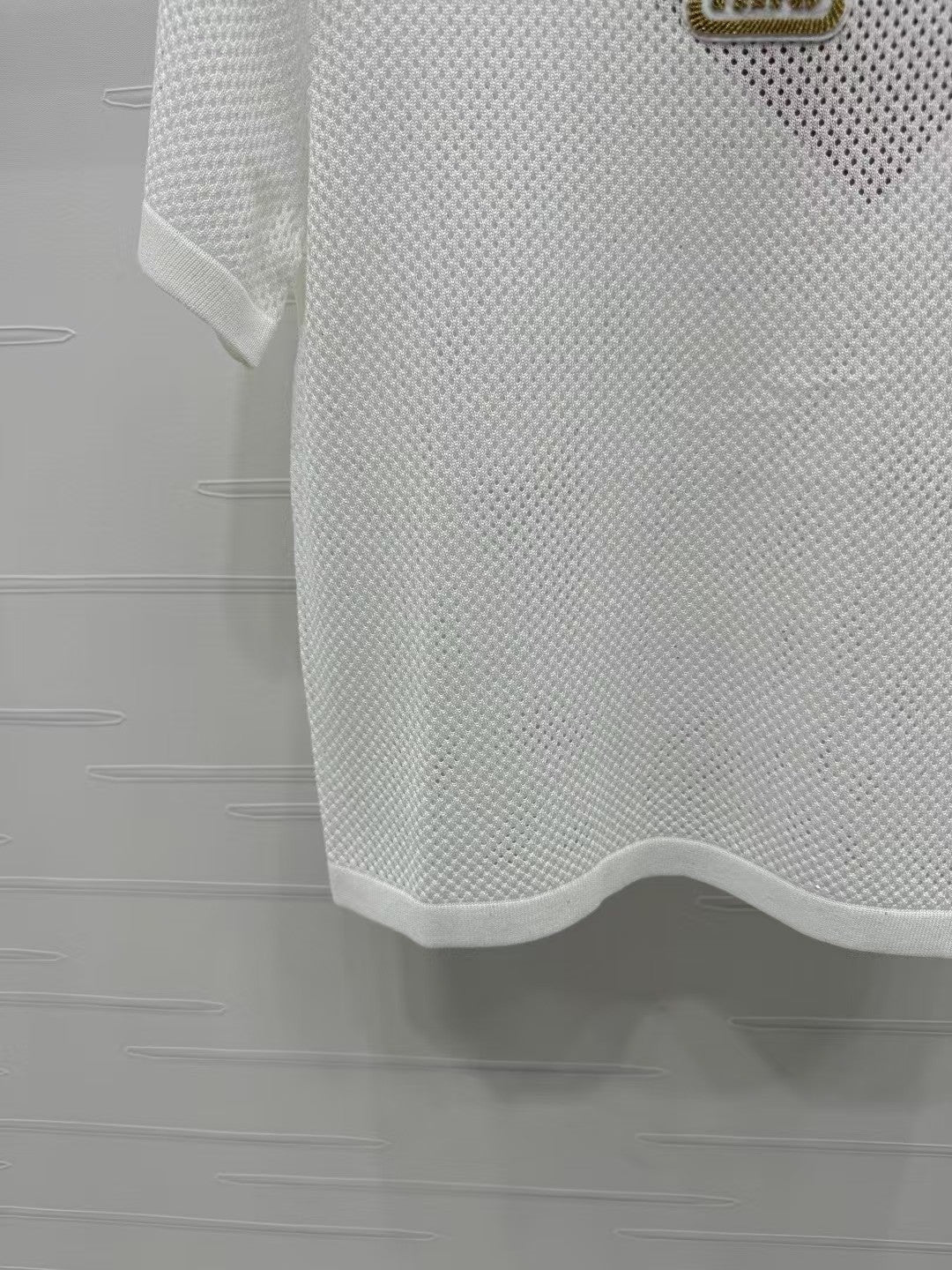 Hollow crew neck knitted short sleeves