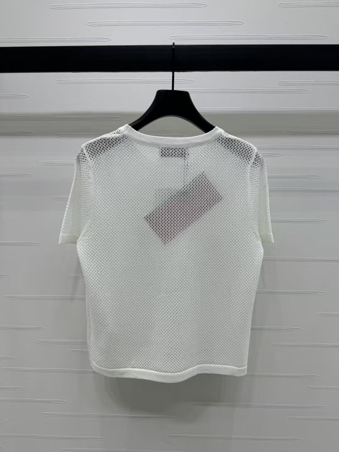 Hollow crew neck knitted short sleeves