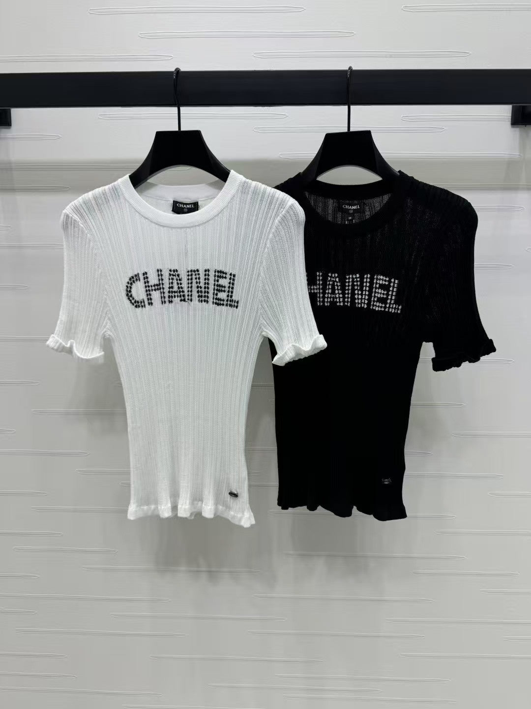 Round neck knitted short sleeves