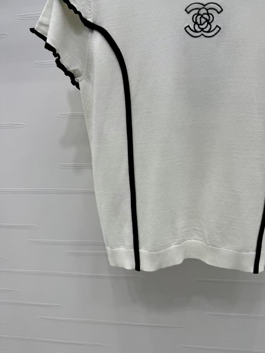 Lace lapel knitted short sleeves