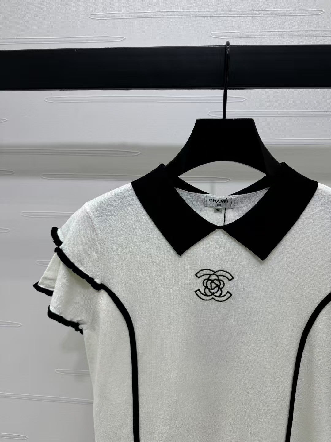 Lace lapel knitted short sleeves