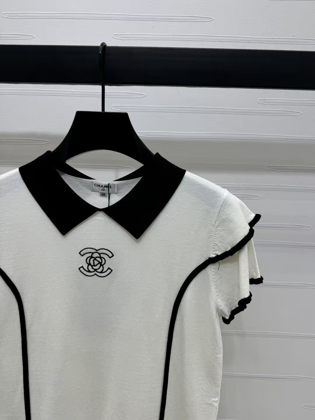 Lace lapel knitted short sleeves