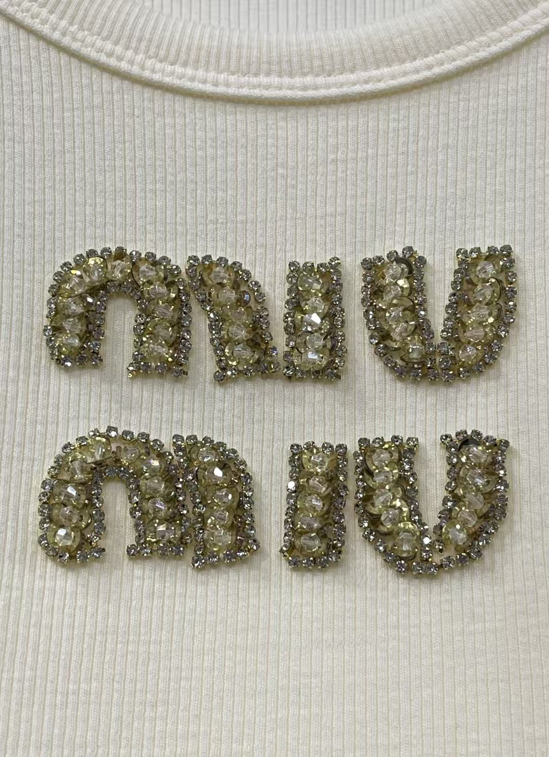 Yellow rhinestone lettering vest