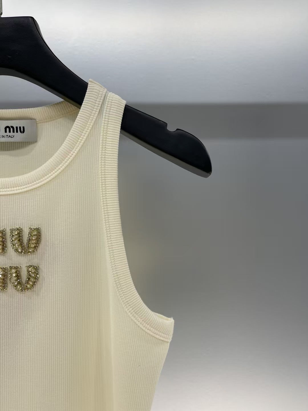 Yellow rhinestone lettering vest