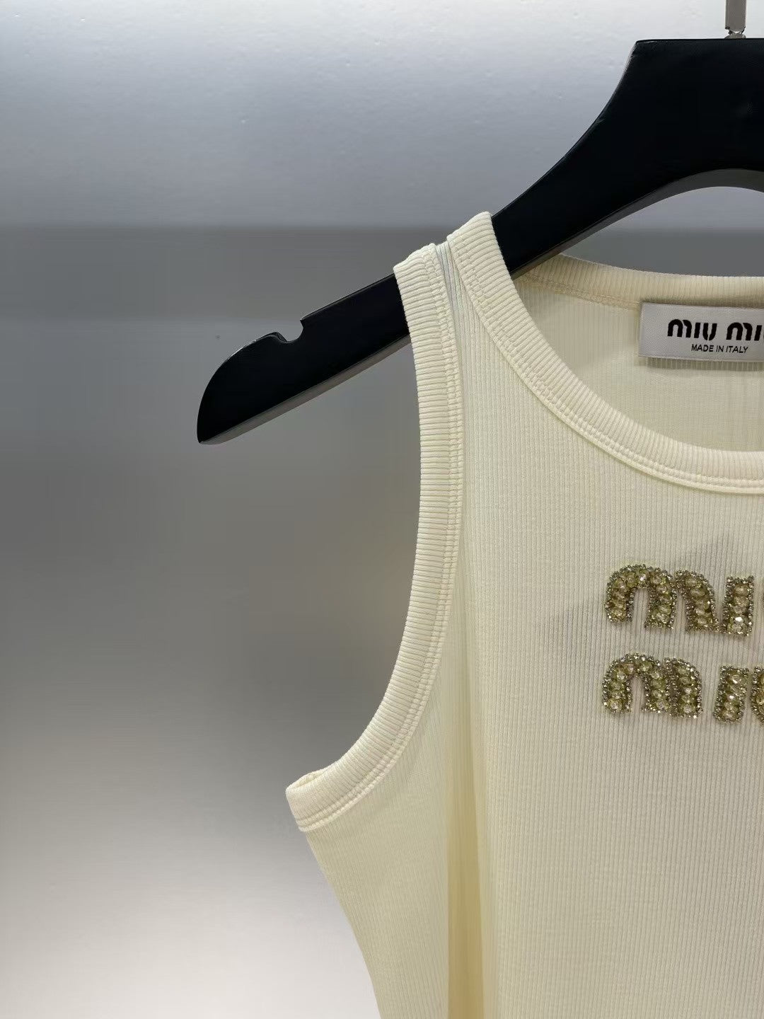 Yellow rhinestone lettering vest