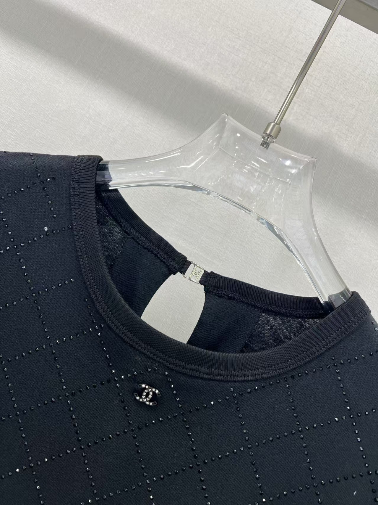 25ss heavy-duty hot-drilled backless T-shirt