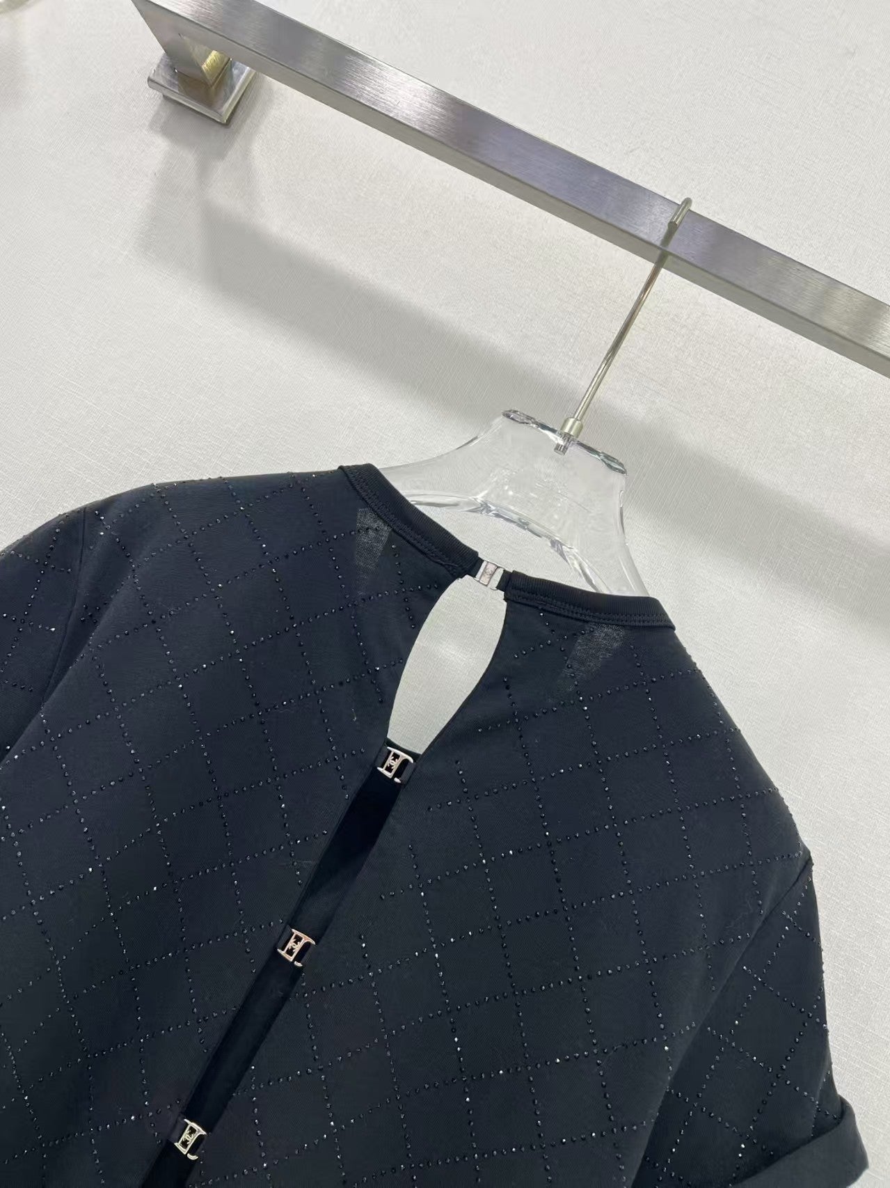 25ss heavy-duty hot-drilled backless T-shirt