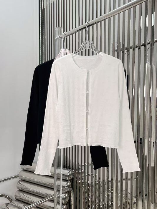 Double C Diamond Button Knit Cardigan