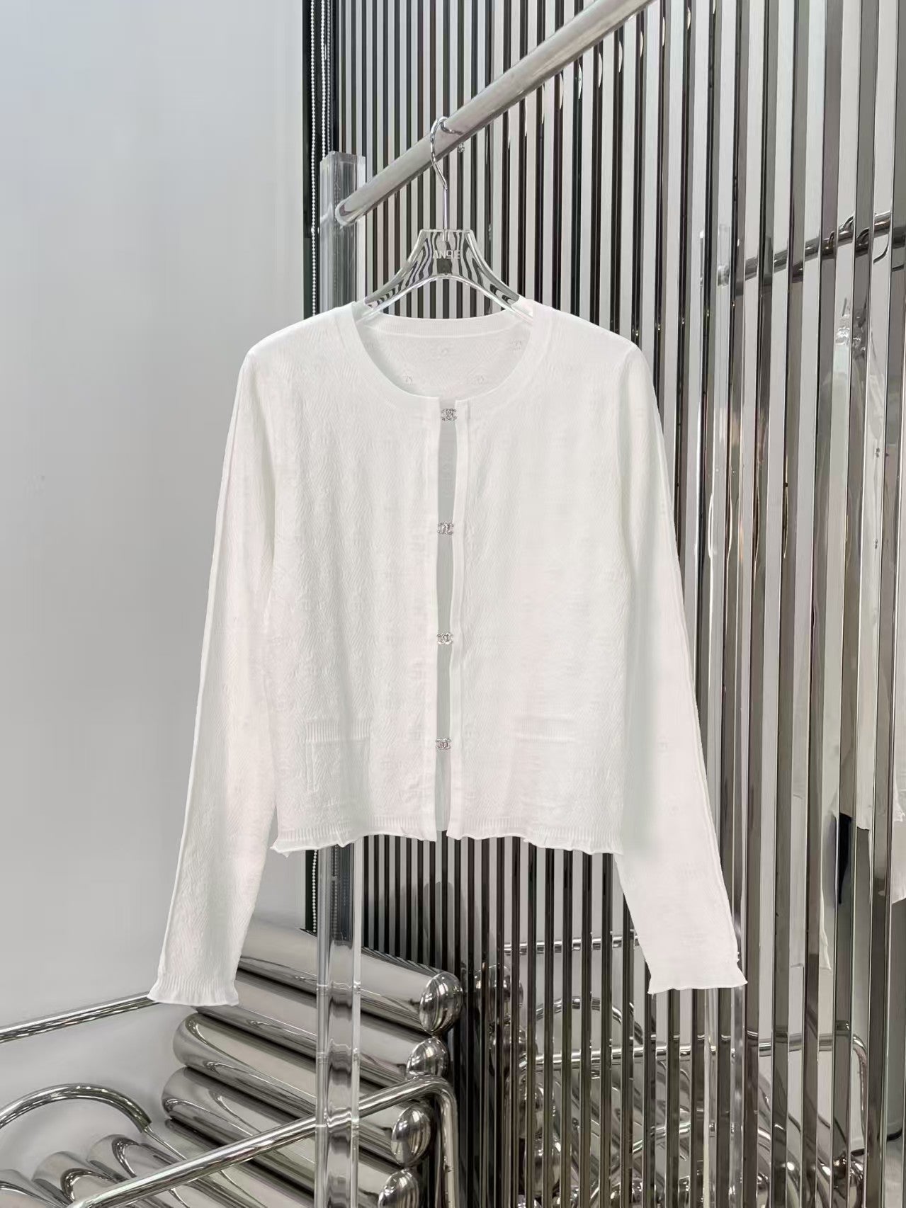 Double C Diamond Button Knit Cardigan