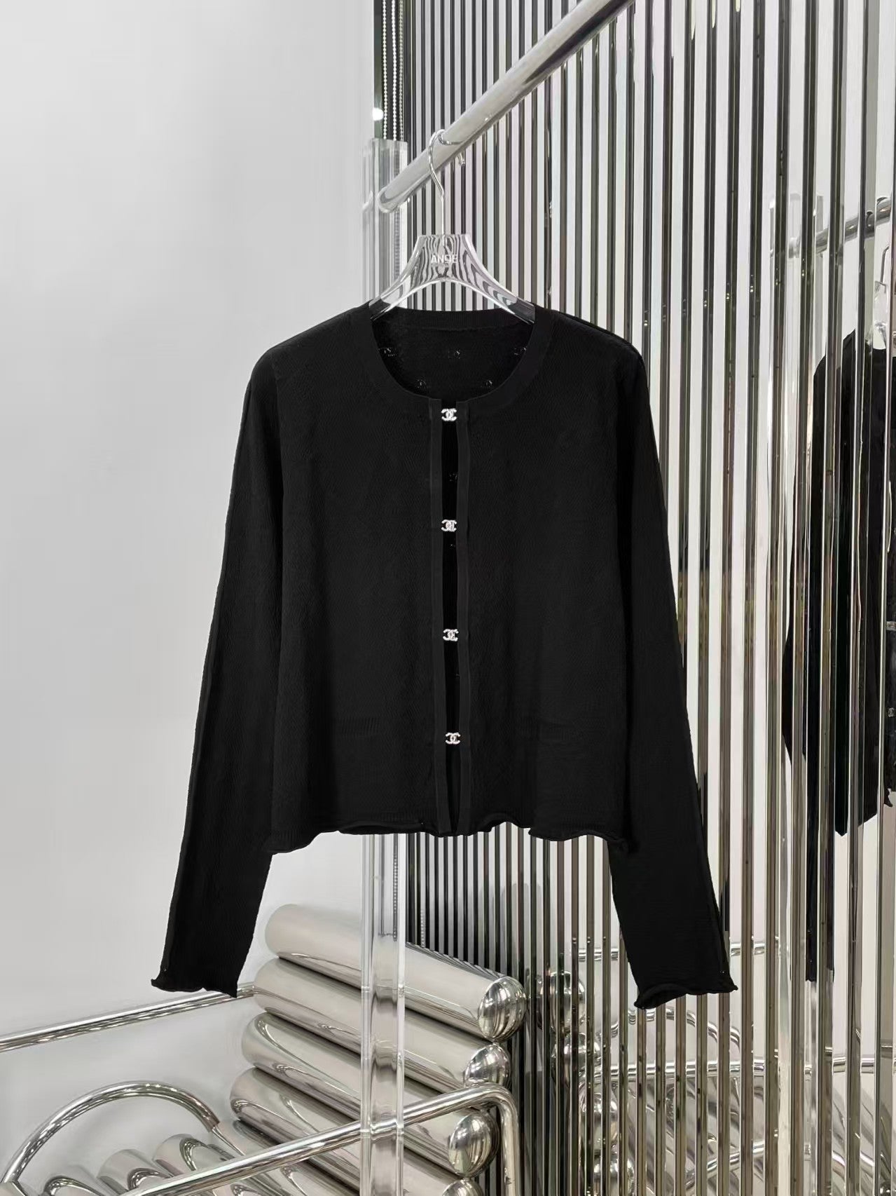 Double C Diamond Button Knit Cardigan