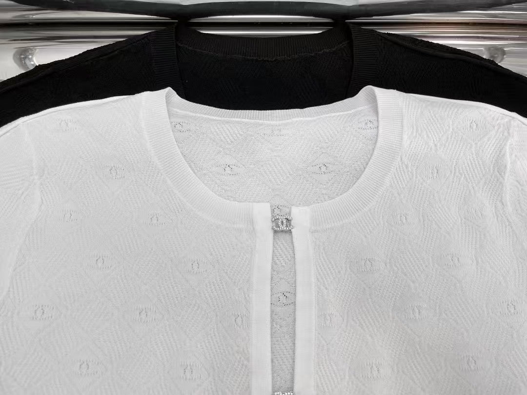 Double C Diamond Button Knit Cardigan