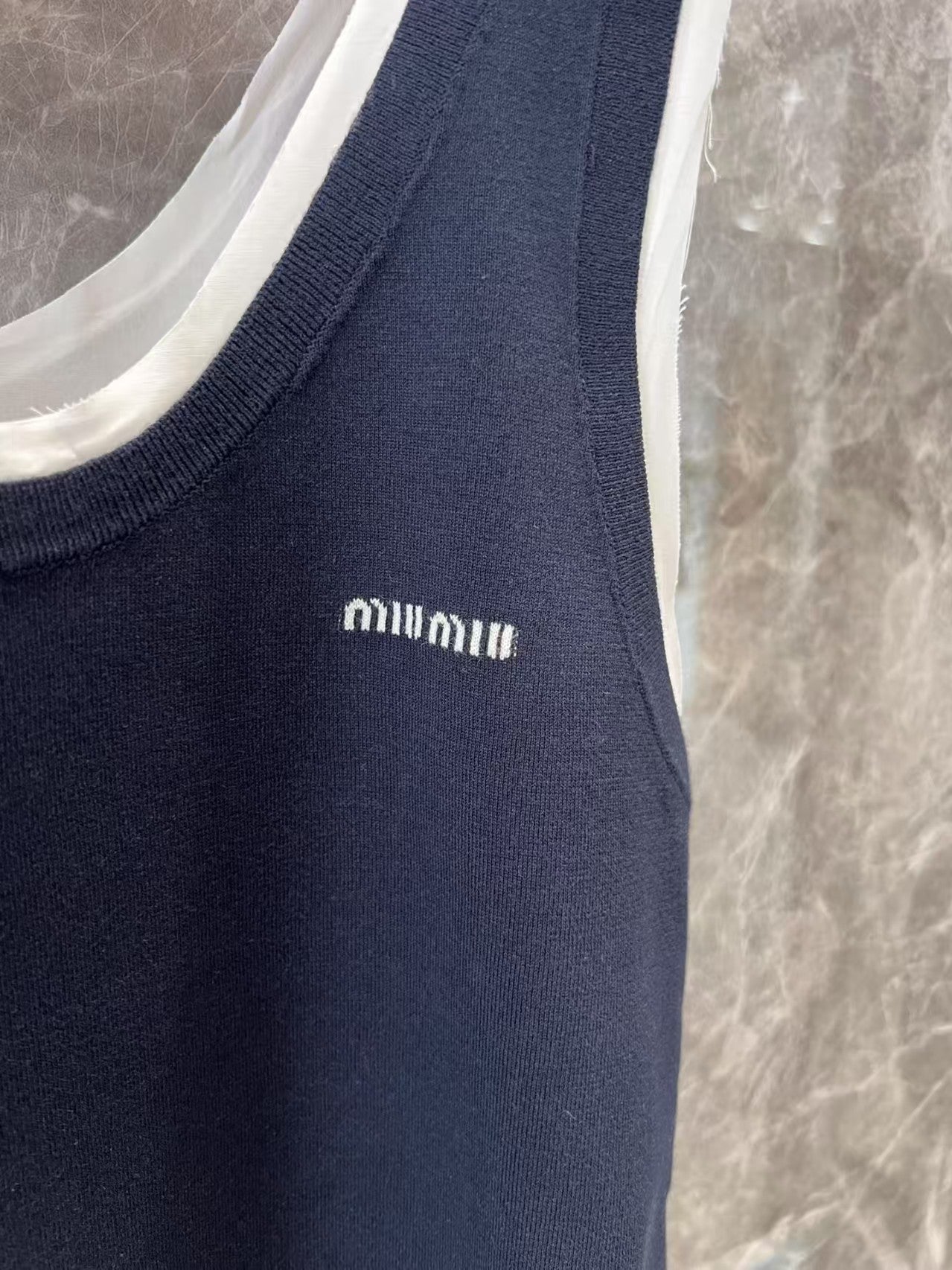 Jacquard-knit mini vest dress