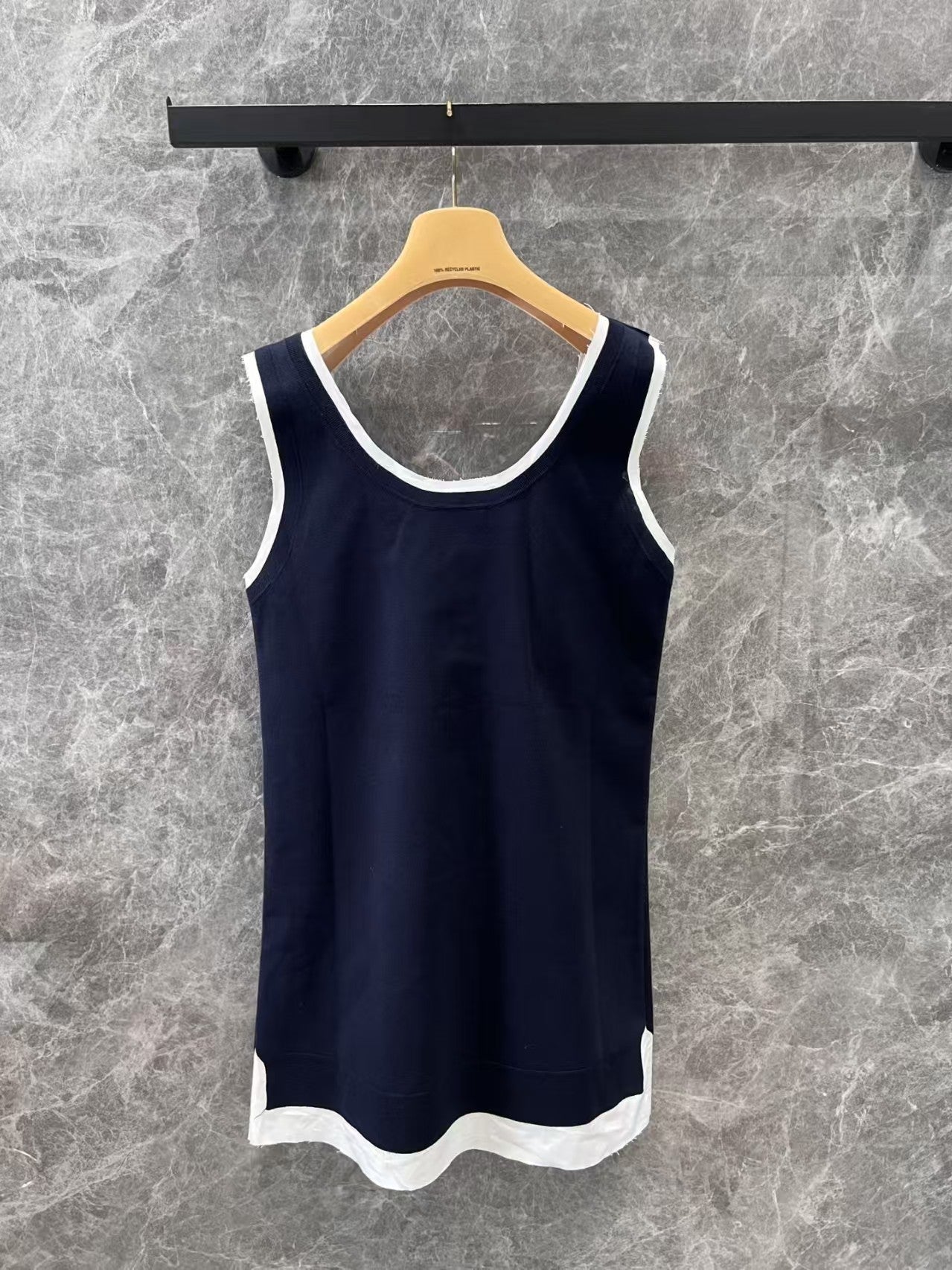 Jacquard-knit mini vest dress