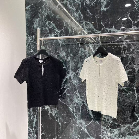 Knitted hollow short sleeves