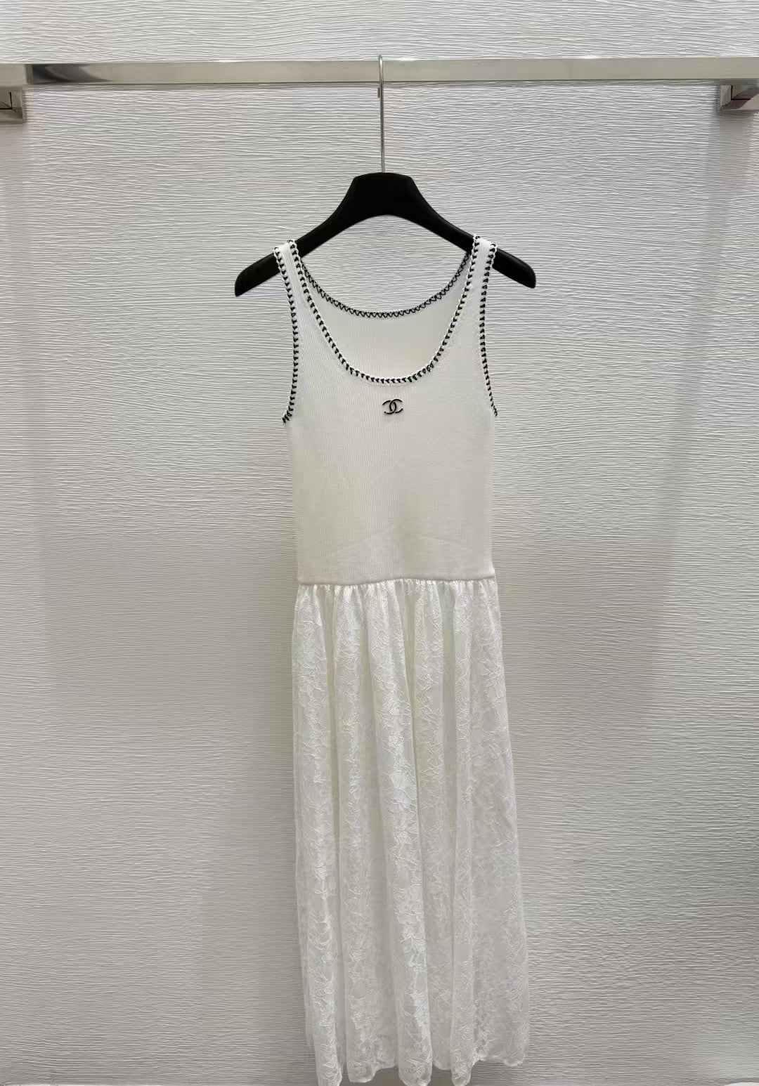 New Round Neck Knitted Vest Dress