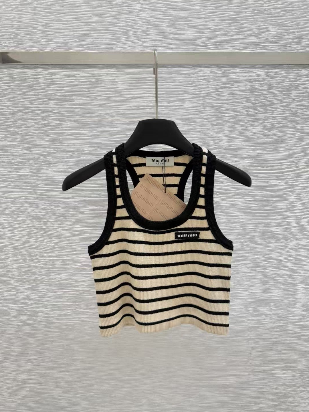 Crew Neck Knit Striped Vest