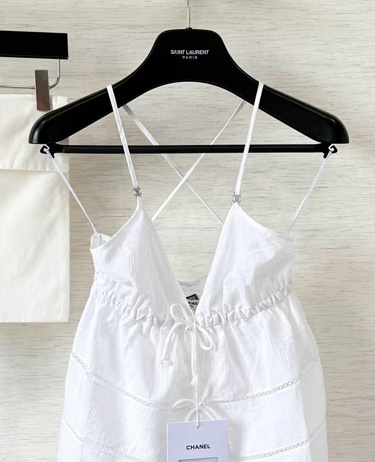 new silk logo jacquard camisole