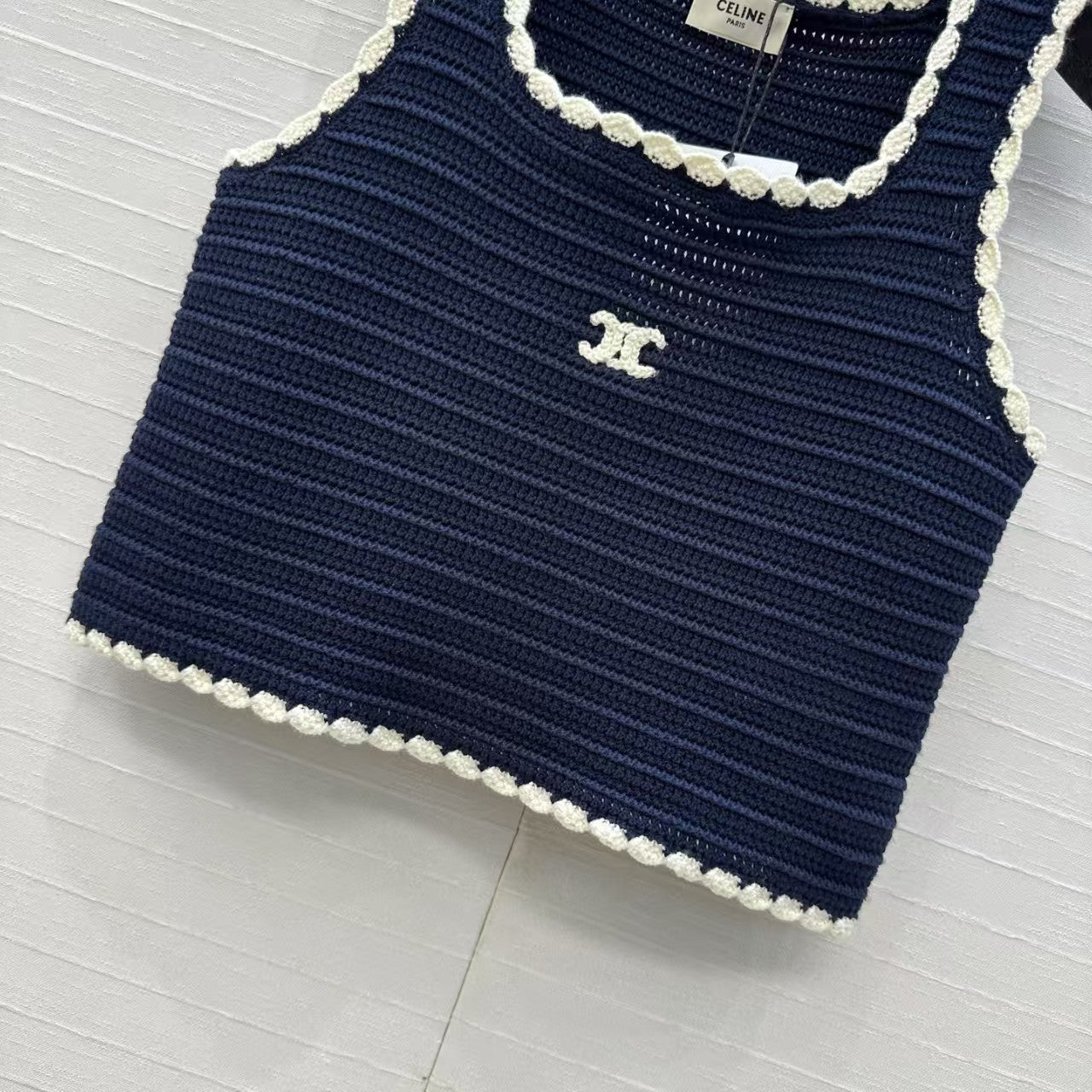 🔥🔥🔥Navy Crochet Tank Top