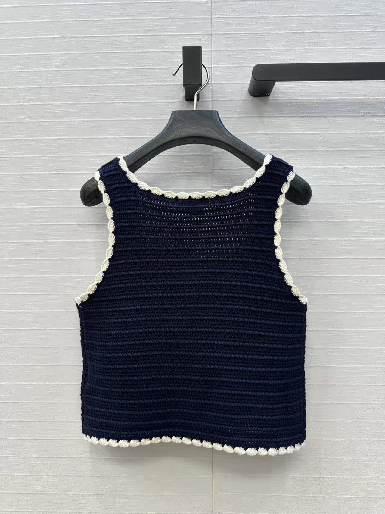 🔥🔥🔥Navy Crochet Tank Top