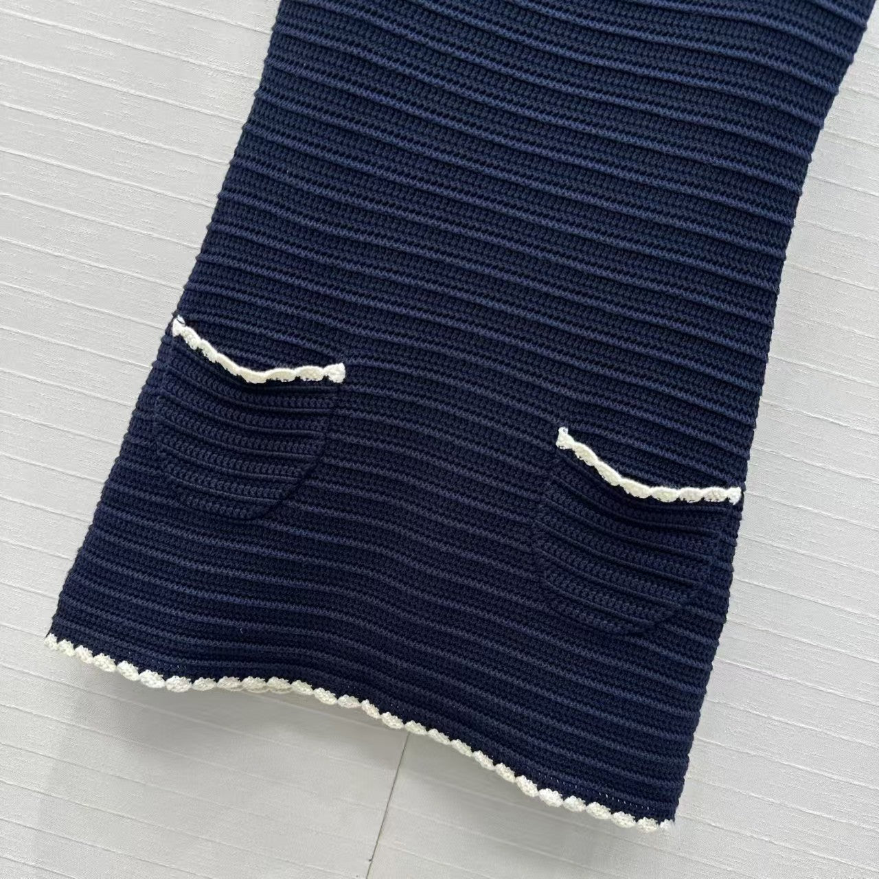 🔥🔥🔥Navy Crochet Sundress