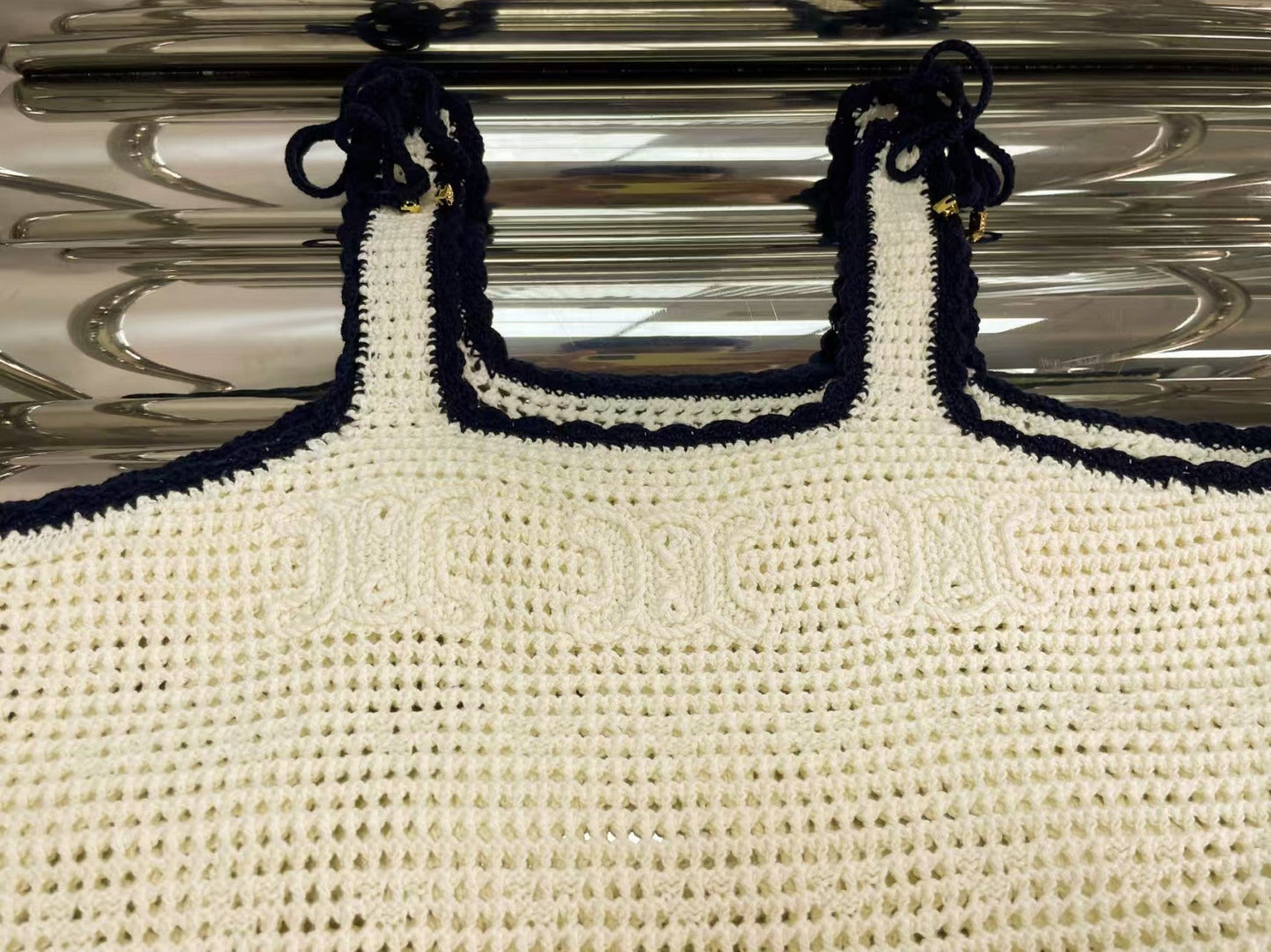 Arc de Triomphe hollow knitted suspender dress