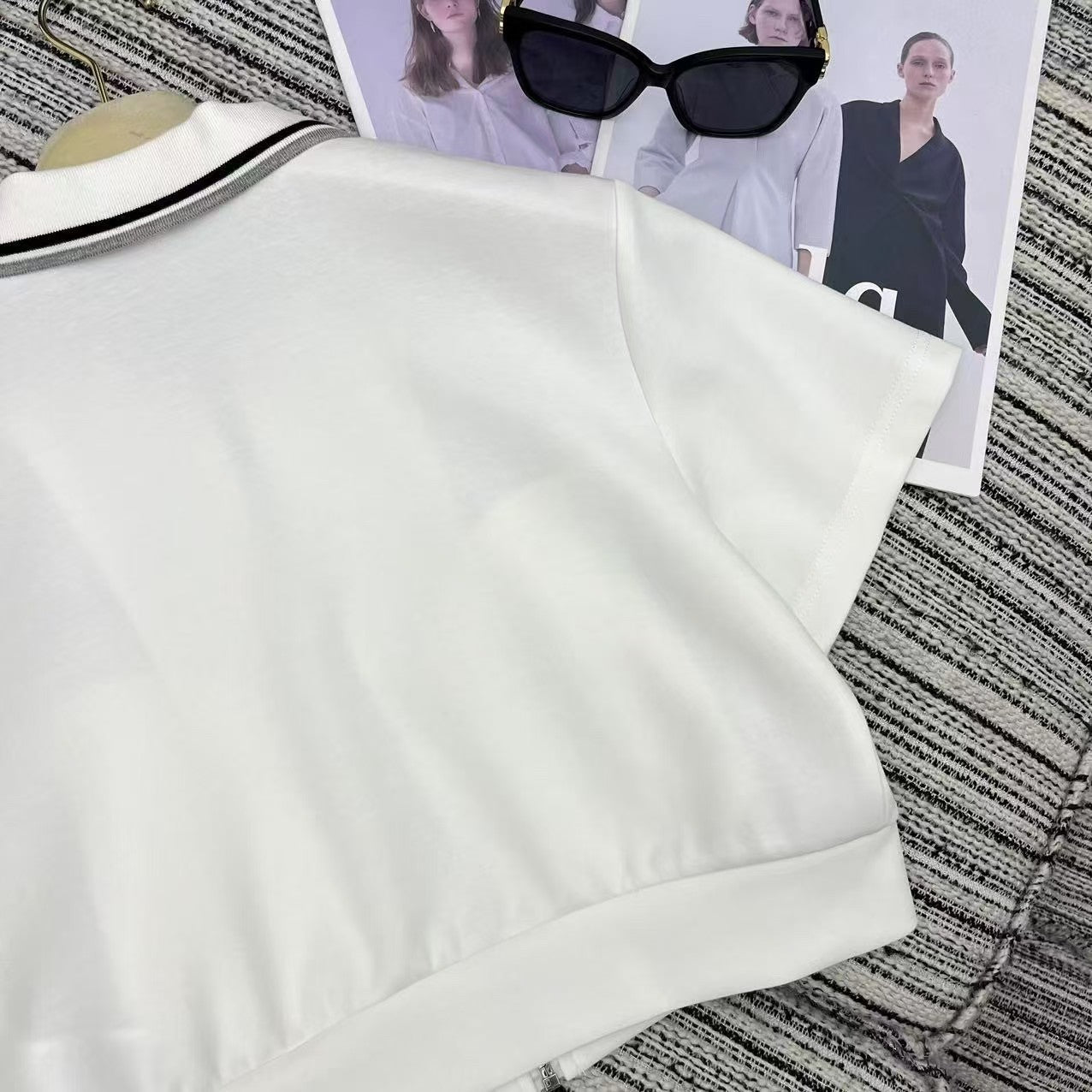 Lapel short sleeves with elastic waist short skirt suit