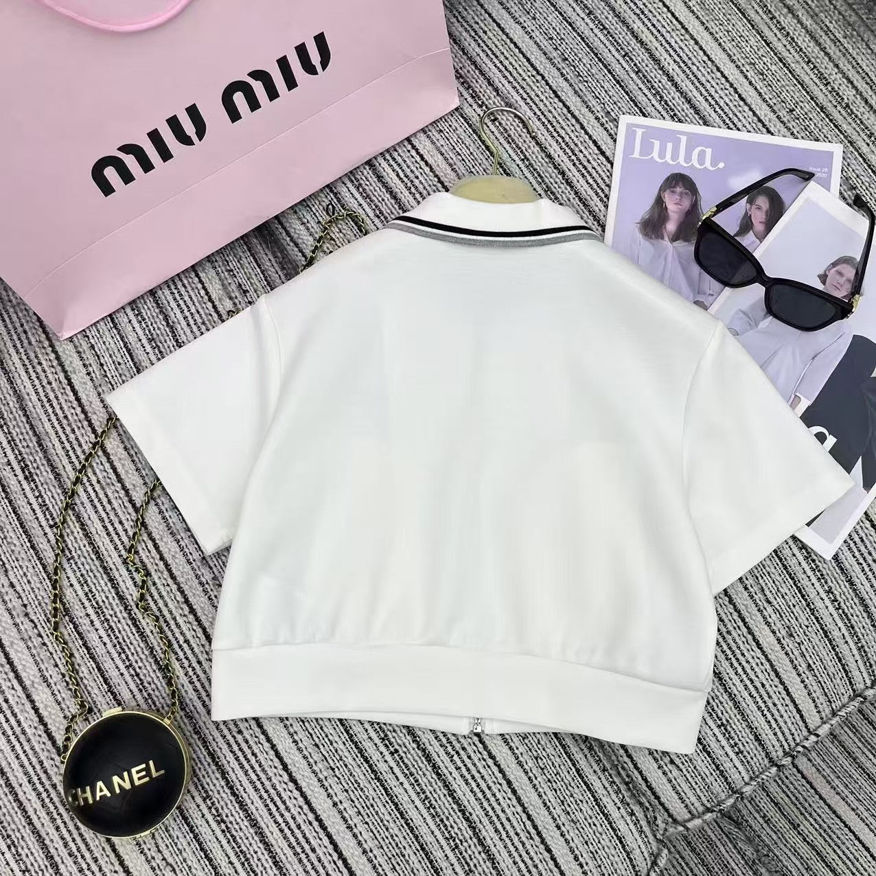 Lapel short sleeves with elastic waist short skirt suit