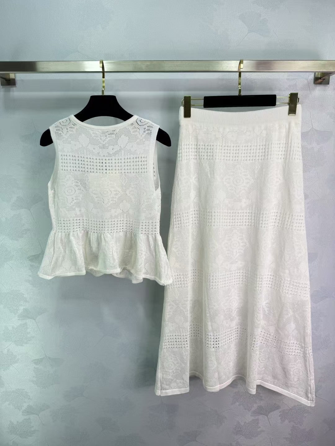 Sleeveless ruffled maxi dress set