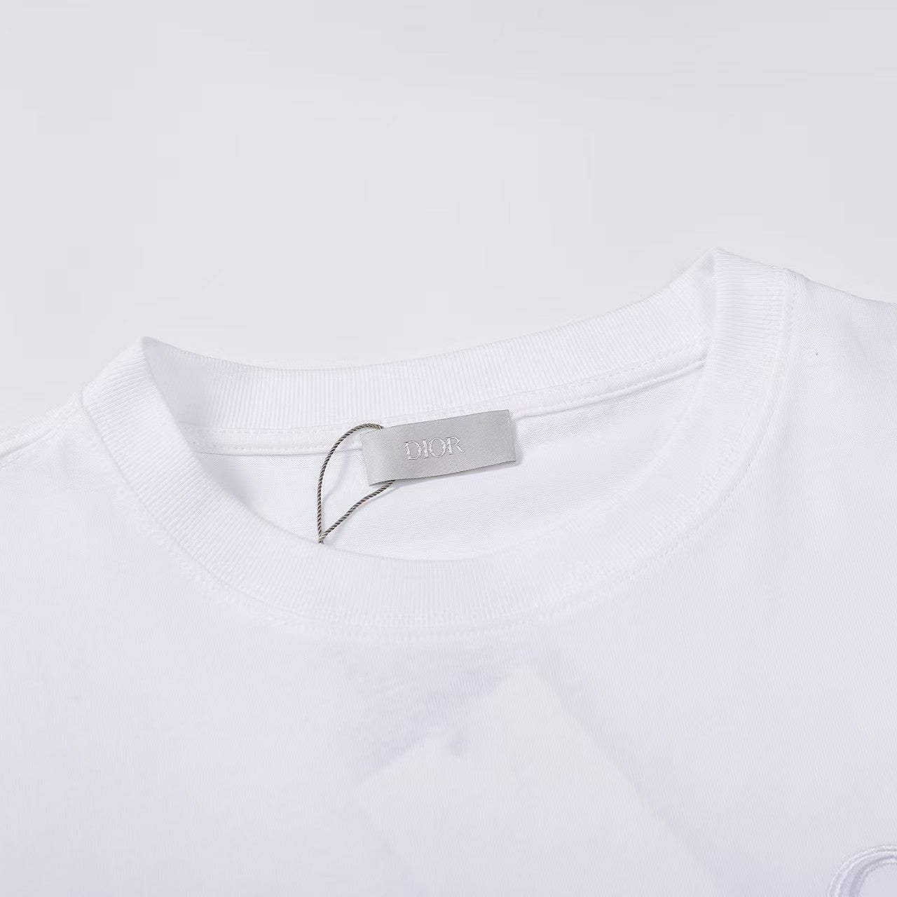 Lettering embroidered crew neck T-shirt