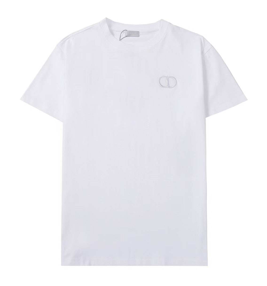 Lettering embroidered crew neck T-shirt