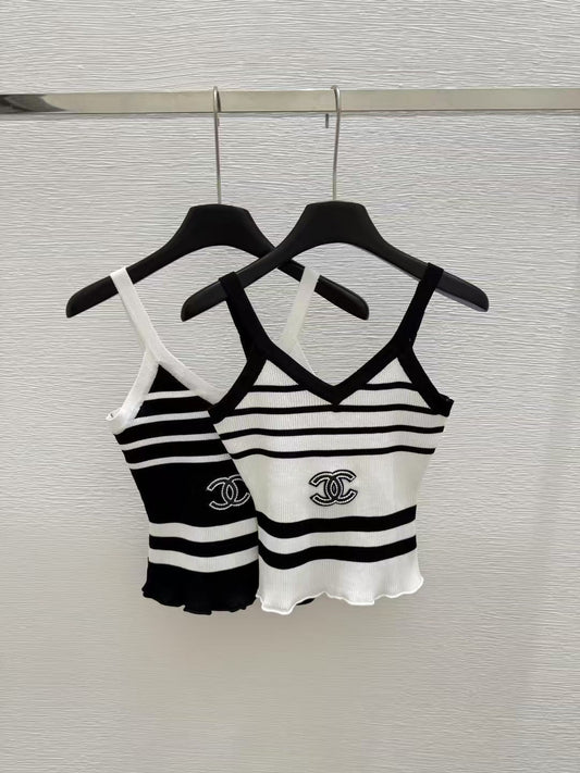 Striped knitted camisole