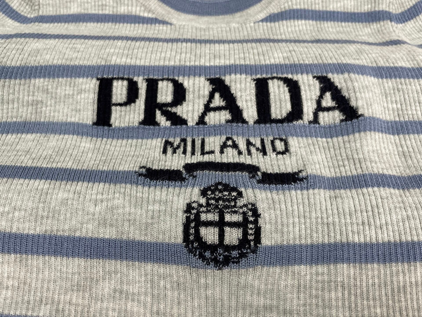 Striped Knitted Short-Sleeved Top