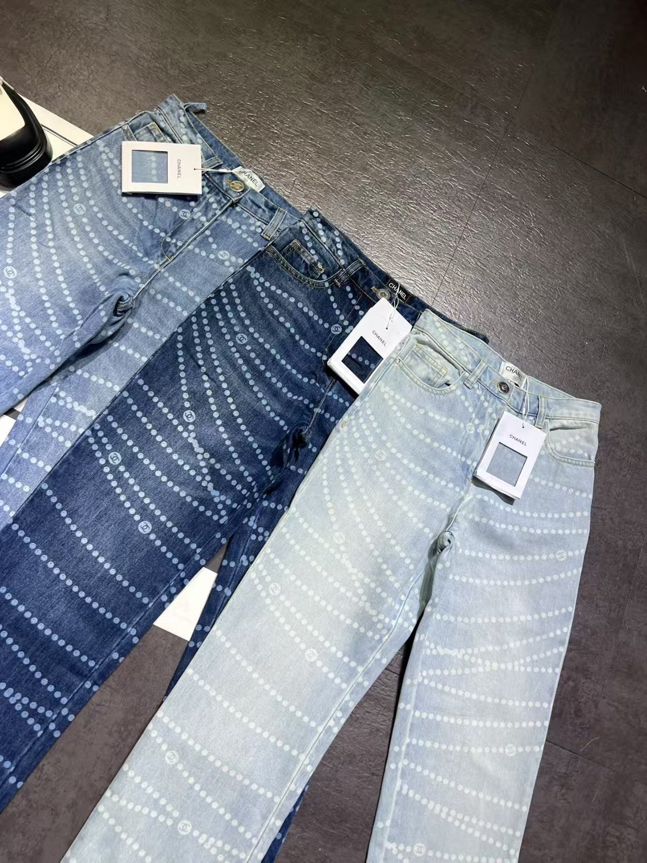 Spring/Summer New Arrival Pearl Denim Straight Leg Pants