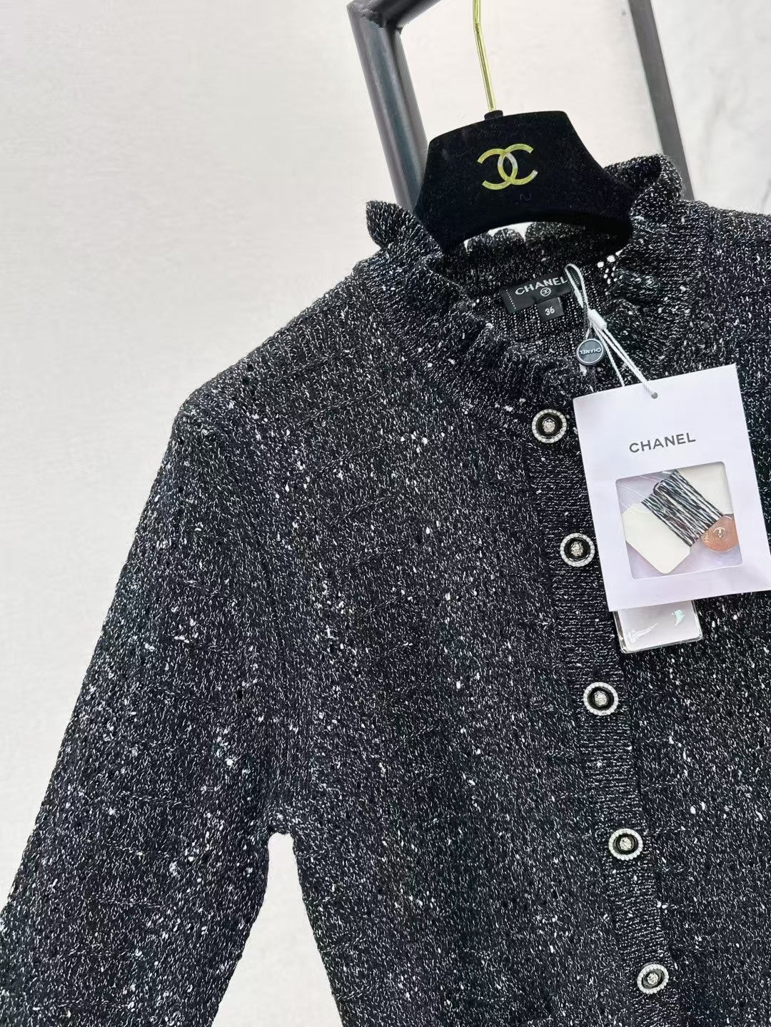 Lace openwork knit cardigan