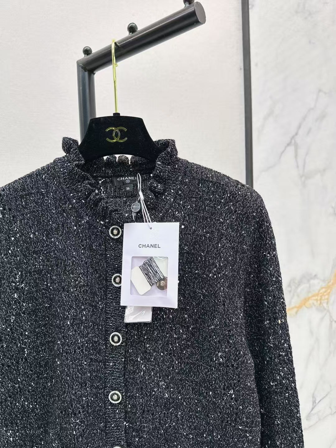 Lace openwork knit cardigan