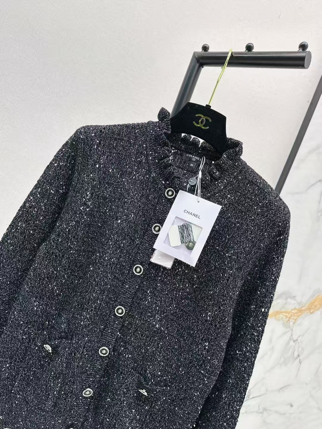 Lace openwork knit cardigan