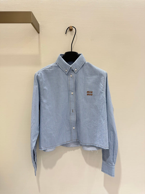 Light blue striped denim