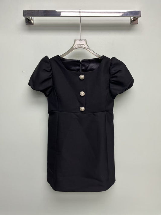 Rhinestone Short Sleeve Dress